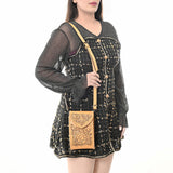 American Darling Cell Phone Holder Hand Tooled Genuine Leather Western Women Bag Handbag Purse | Travel Bags College Casual