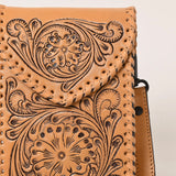 American Darling Cell Phone Holder Hand Tooled Genuine Leather Women Bag Western Handbag