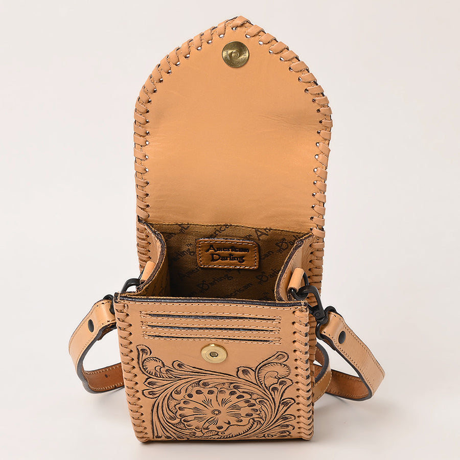 American Darling Cell Phone Holder Hand Tooled Genuine Leather Western Women Bag Handbag Purse | Travel Bags College Casual