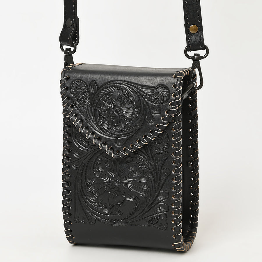 American Darling Cell Phone Holder Hand Tooled Genuine Leather Western Women Bag Handbag Purse | Travel Bags - Uhorse