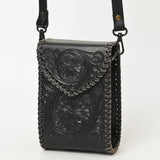 American Darling Cell Phone Holder Hand Tooled Genuine Leather Women Bag Western Handbag