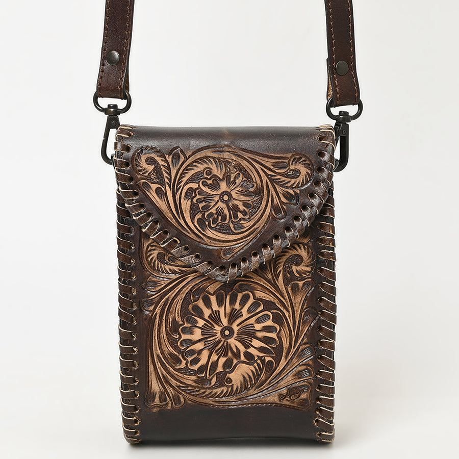American Darling Cell Phone Holder Hand Tooled Genuine Leather Western Women Bag Handbag Purse | Travel Bags College Casual