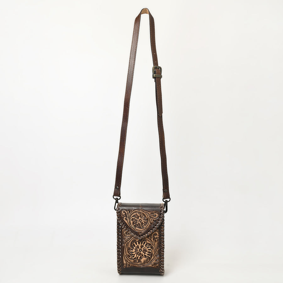 American Darling Cell Phone Holder Hand Tooled Genuine Leather Western Women Bag Handbag Purse | Travel Bags College Casual