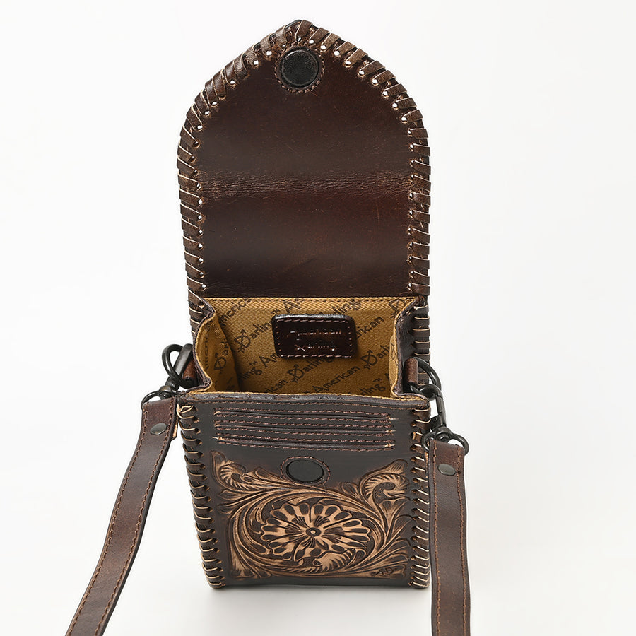 American Darling Cell Phone Holder Hand Tooled Genuine Leather Western Women Bag Handbag Purse | Travel Bags College Casual