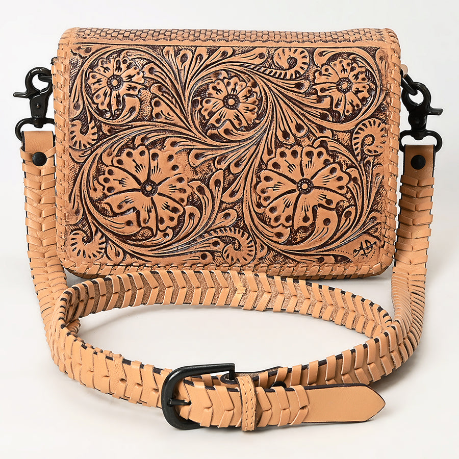 American Darling Cross Body Hand Tooled Genuine Leather Western Women Bag | Antique Tan Handbag Purse Crossbody for Cute