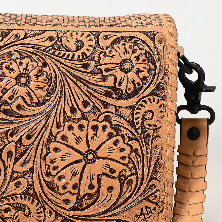 American Darling Cross Body Hand Tooled Genuine Leather Western Women Bag | Antique Tan Handbag Purse Crossbody for Cute