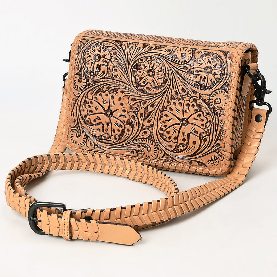 American Darling Cross Body Hand Tooled Genuine Leather Western Women Bag | Antique Tan Handbag Purse Crossbody for - Uhorse
