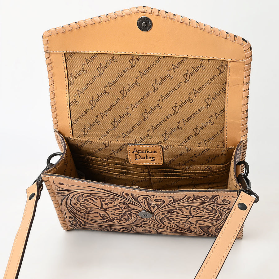American Darling Wallet Hand Tooled Genuine Leather Western Women Bag | Wristlet Travel