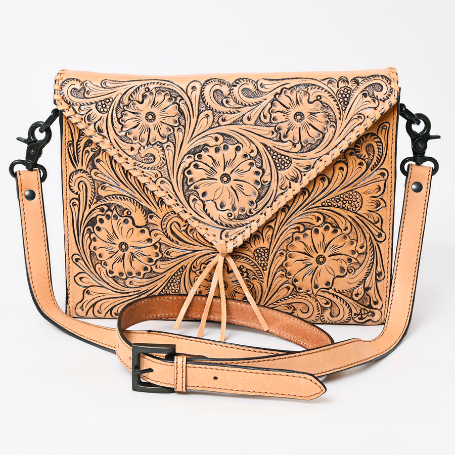 American Darling Envelope Hand Tooled Genuine Leather Western Women Bag Handbag Purse | for Cute
