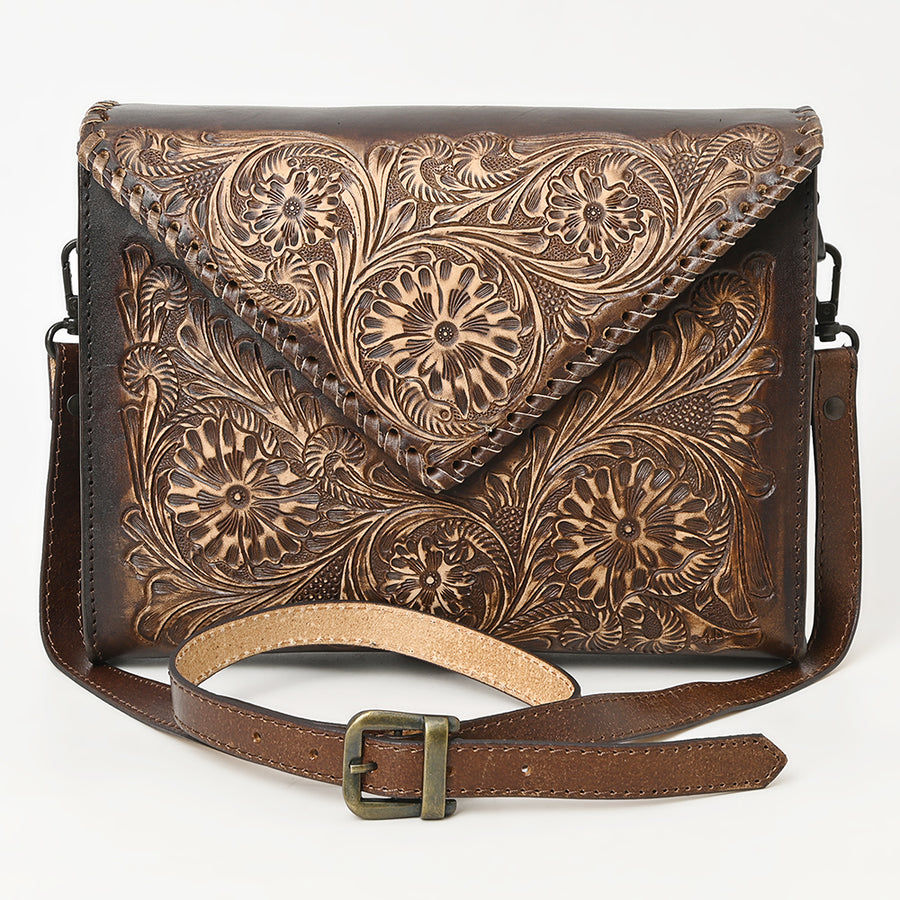 American Darling Envelope Hand Tooled Genuine Leather Western Women Bag Handbag Purse | for Cute