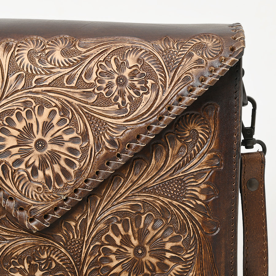 American Darling Envelope Hand Tooled Genuine Leather Western Women Bag Handbag Purse | for Cute