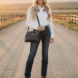 American Darling Clutch Hand Tooled Genuine Leather women bag western handbag purse