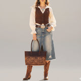 American Darling Tote Hand Tooled Genuine Leather Western Women Bag Handbag Purse | Travel Bags College Casual