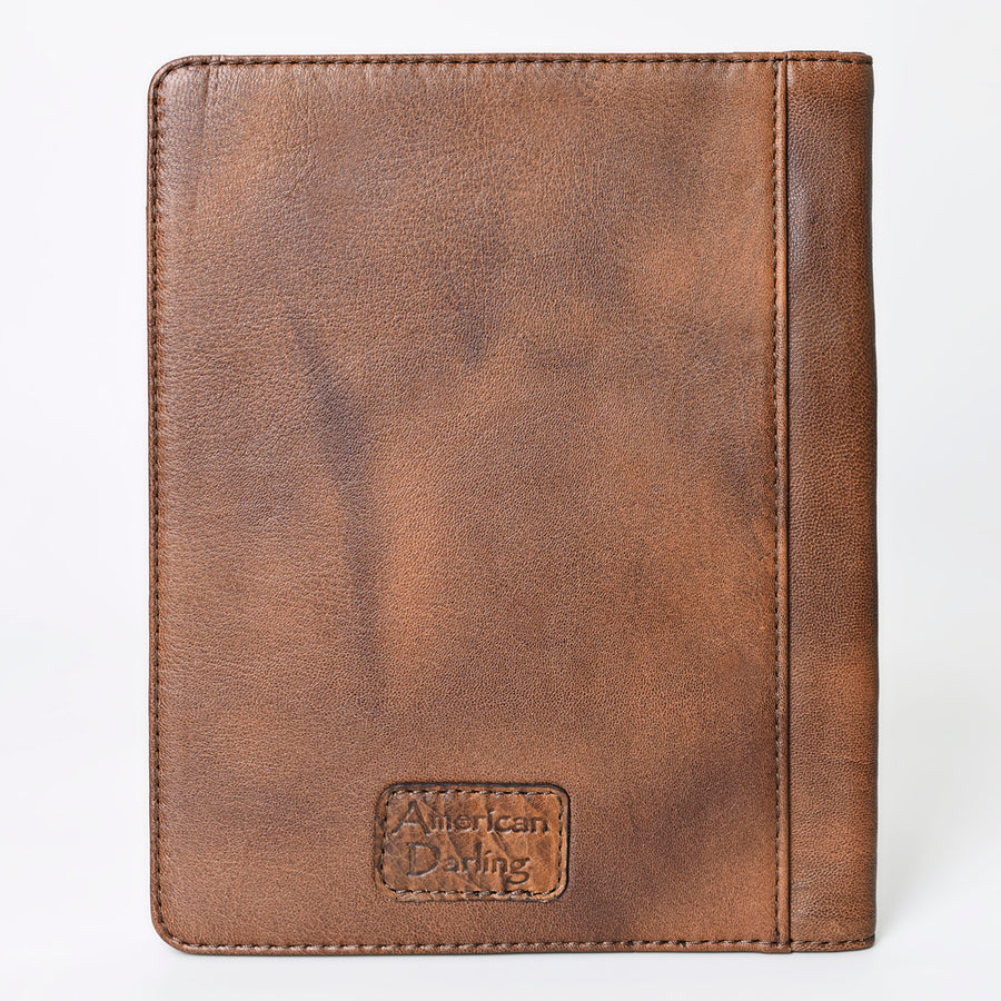 American Darling Western Tablet Sleeve Handcrafted from Hand Tooled Genuine Leather | Floral Carved Portfolio Case for Documents & Tech
