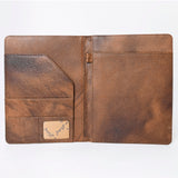 American Darling Western Tablet Sleeve Handcrafted from Hand Tooled Genuine Leather | Floral Carved Portfolio Case for Documents & Tech
