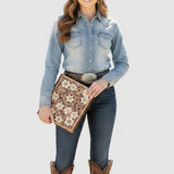 American Darling Western Tablet Sleeve Handcrafted from Hand Tooled Genuine Leather | Carved Portfolio Case for Documents & Tech