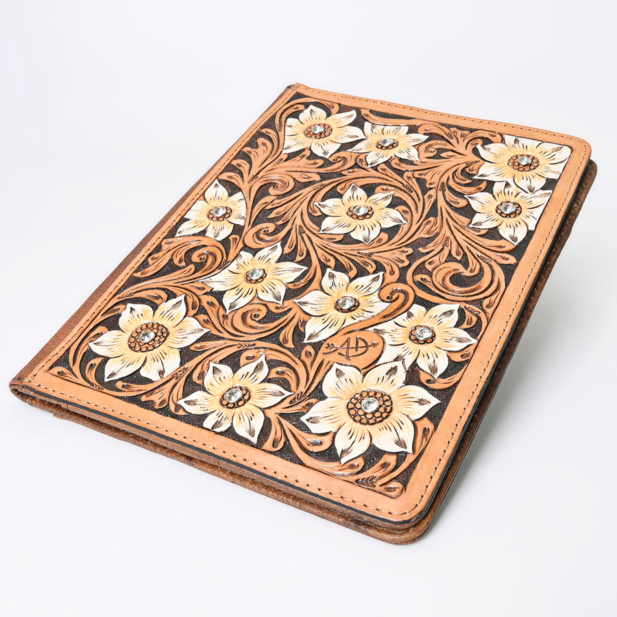 American Darling Western Tablet Sleeve Handcrafted from Hand Tooled Genuine Leather | Carved Portfolio Case for Documents & Tech