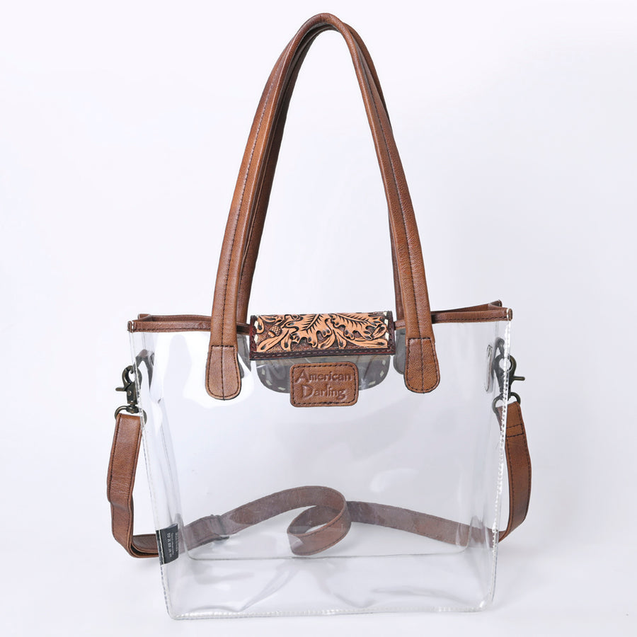 American Darling Clear Bag Full Grain Genuine Leather Western Women Handbag Purse | for Cute Travel