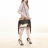 American Darling ADBG1187 Hand Tooled Hair-On Genuine Leather Women Bag Western Handbag Purse