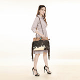 American Darling ADBG1187 Hand Tooled Hair-On Genuine Leather Women Bag Western Handbag Purse