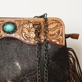 American Darling ADBG1187 Hand Tooled Hair-On Genuine Leather Women Bag Western Handbag Purse