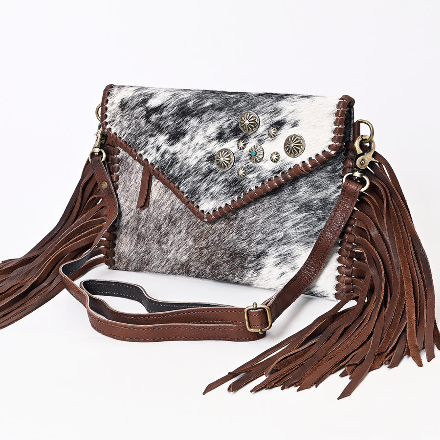 American Darling Hair-On Cowhide Fringe Genuine Leather Envelope - Uhorse