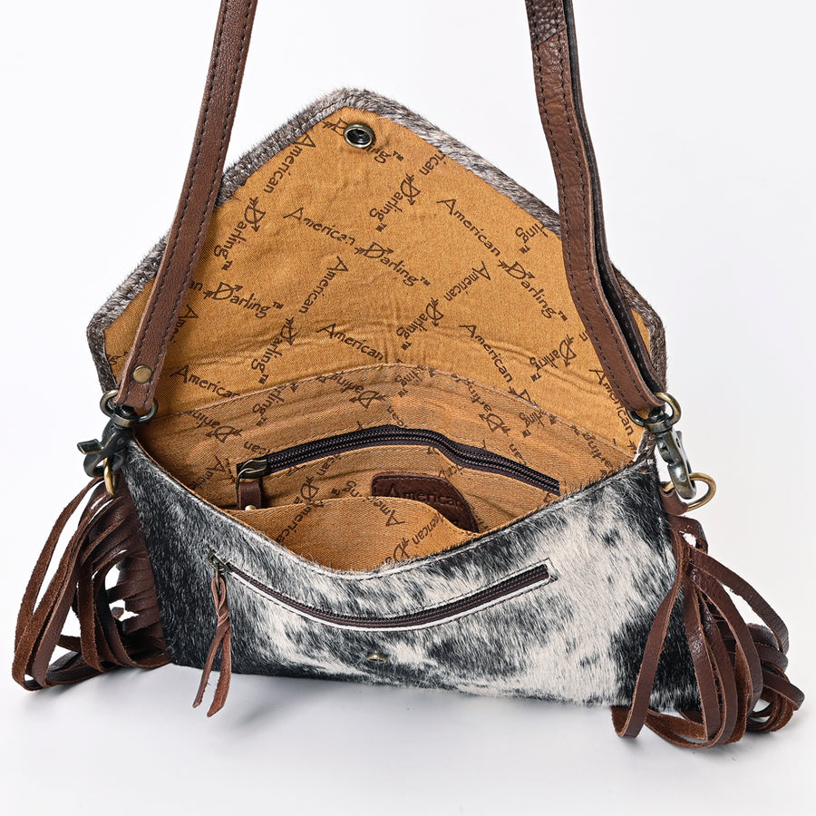 American Darling Hair-On Cowhide Fringe Genuine Leather Envelope Vegetable-Tanned Eco-Friendly Western Everyday