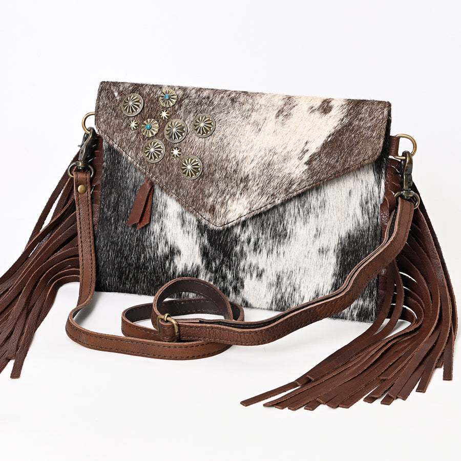 American Darling Hair-On Cowhide Fringe Genuine Leather Envelope - Uhorse