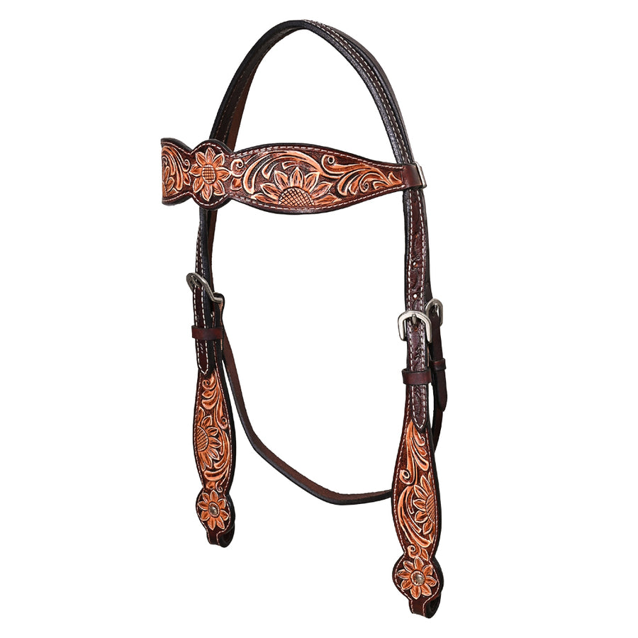 HILASON Western Horse Headstall & Breast Collar American Leather Hand Carving
