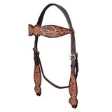 HILASON Western Horse Headstall & Breast Collar American Leather Hand Carving