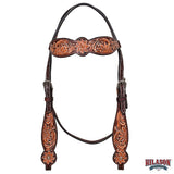 HILASON Western Horse Headstall & Breast Collar American Leather Hand Carving