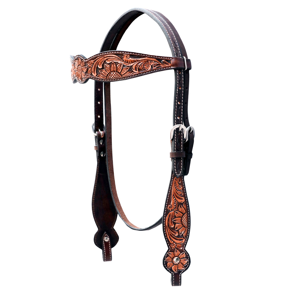 Borsa Da Sella Western HILASON In Vera Pelle Nera E Marrone – Floreale, Per Cavallo - Foto 2