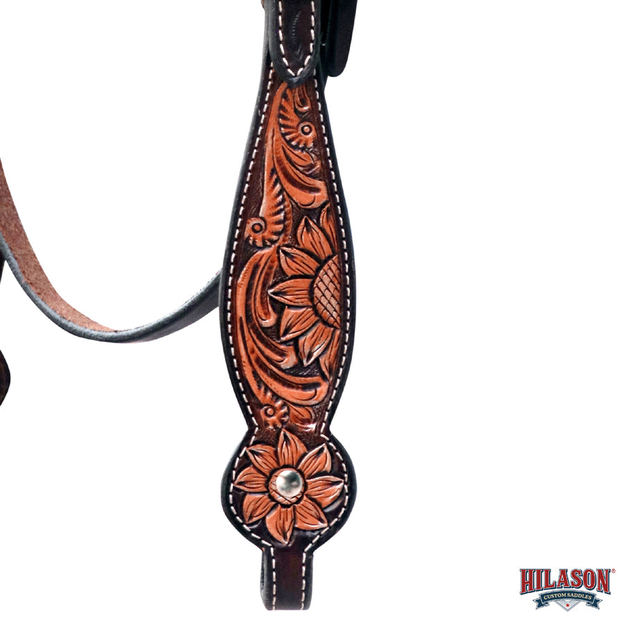 HILASON Western Horse Headstall & Breast Collar American Leather Hand Carving