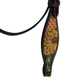 HILASON Western Horse Headstall & Breast Collar American Leather Floral Carving