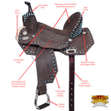 HILASON Western Horse Flex Tree Barrel Trail in Leather Saddle Brown | for Horses