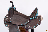 Hilason Western Horse Flex Tree Barrel Trail In Suede Leather Saddle Brown