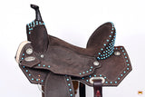 Hilason Western Horse Flex Tree Barrel Trail In Suede Leather Saddle Brown