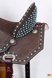 Hilason Western Horse Flex Tree Barrel Trail In Suede Leather Saddle Brown