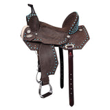 Hilason Western Horse Flex Tree Barrel Trail In Suede Leather Saddle Brown