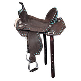 HILASON Western Horse Flex Tree Barrel Trail in Leather Saddle Brown | for Horses
