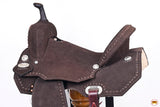 Hilason Western Horse Flex Tree Barrel Trail In Suede Leather Saddle Brown