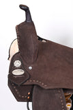 Hilason Western Horse Flex Tree Barrel Trail In Suede Leather Saddle Brown