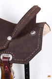 Hilason Western Horse Flex Tree Barrel Trail In Suede Leather Saddle Brown