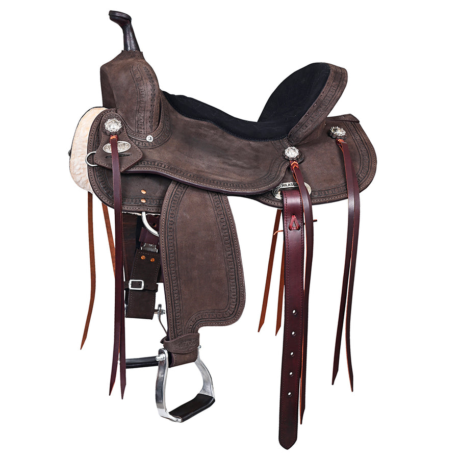Hilason Western Horse Flex Tree Barrel Trail American Leather Brown - Uhorse