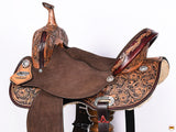 Hilason Western Horse Flex Tree Barrel Trail In American Leather Saddle Brown