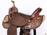 HILASON Western Horse Flex Tree Barrel Trail in American Leather Saddle Brown | for Horses