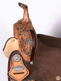 Hilason Western Horse Flex Tree Barrel Trail In American Leather Saddle Brown