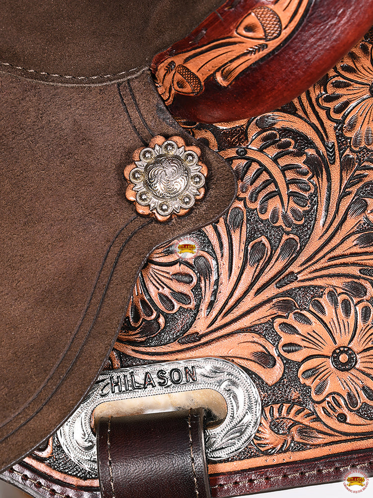 HILASON Western Horse Flex Tree Barrel Trail in American Leather Saddle Brown | for Horses