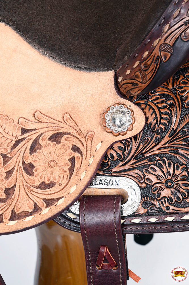 HILASON Western Horse Flex Tree Barrel Trail in American Leather Saddle Brown | for Horses