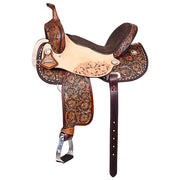 Hilason Western Horse Flex Tree Barrel Trail In American Leather Saddle Brown